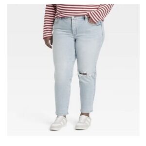 NWT Universal Thread Blue Women's Mid-Rise 80's‎ Slim Fit Jeans Stretch 17R